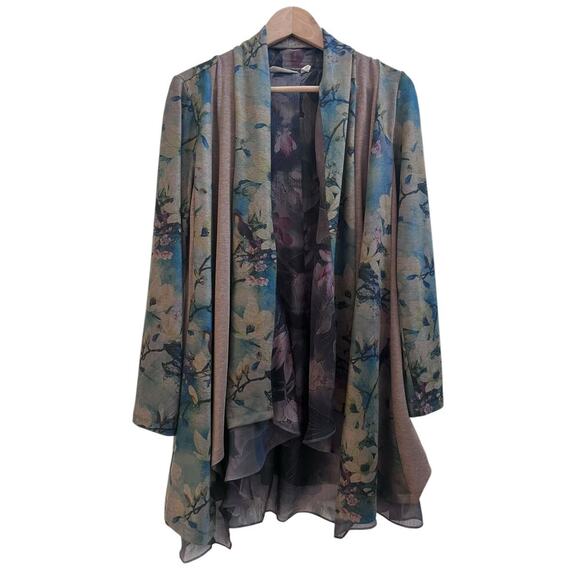 Soft Surroundings Tea Garden Toppers Contrast Panels Waterfall Duster Size Small - Picture 3 of 11